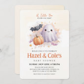 かわいいハロウィーン幽霊ベビーシャワー招待状 招待状 (正面/裏面)