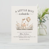 かわいいハロウィーン幽霊ベビーシャワー招待状 招待状 (スタンド正面)