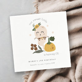 かわいいハロウィーン幽霊リトルブニーエイジ誕生日 スタンダードカクテルナプキン