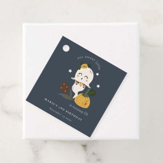 かわいいハロウィーン幽霊リトルブニーエイジ誕生日 フェイバータグ (インサイチュ)