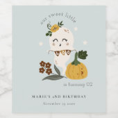 かわいいハロウィーン幽霊リトルブニーエイジ誕生日 ワインラベル (シングルラベル)