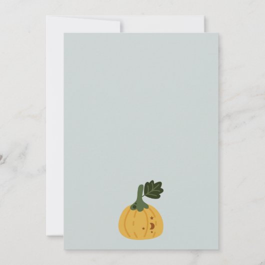 かわいいハロウィーン幽霊リトルブーベビー発表 サンキューカード (裏面)