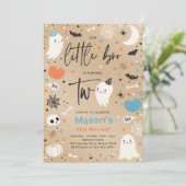 かわいいハロウィーン幽霊リトルブー2nd誕生日パーティー 招待状 (スタンド正面)