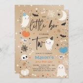 かわいいハロウィーン幽霊リトルブー2nd誕生日パーティー 招待状 (正面/裏面)