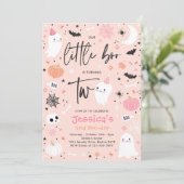 かわいいハロウィーン幽霊リトルブー2nd誕生日パーティー 招待状 (スタンド正面)