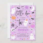 かわいいハロウィーン幽霊リトルブー2nd誕生日パーティー 招待状 (正面)