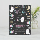 かわいいハロウィーン幽霊リトルブー2nd誕生日パーティー 招待状 (スタンド正面)