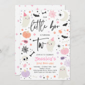 かわいいハロウィーン幽霊リトルブー2nd誕生日パーティー 招待状 (正面/裏面)