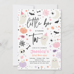 かわいいハロウィーン幽霊リトルブー2nd誕生日パーティー 招待状