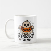 かわいいハロウィーン幽霊レトロ:不気味私に話す コーヒーマグカップ (左)