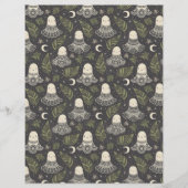 かわいいハロウィーン幽霊レース – グリーンスクラップブック紙 (正面)