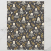 かわいいハロウィーン幽霊レース – 金ゴールドスクラップブック紙 (正面)