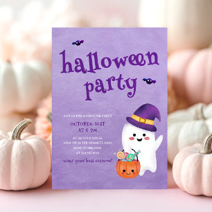 かわいいハロウィーン幽霊不気味パーティー 招待状