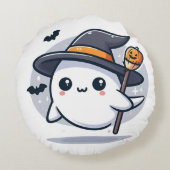 かわいいハロウィーン幽霊枕 ラウンドクッション (裏面)
