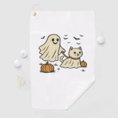 かわいいハロウィーン幽霊歩く幽霊クラシック猫T-S ゴルフタオル (インサイチュ)