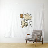 かわいいハロウィーン幽霊歩く幽霊クラシック猫T-S タペストリー (インサイチュ(横))