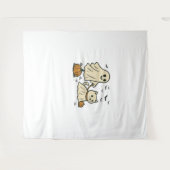 かわいいハロウィーン幽霊歩く幽霊クラシック猫T-S タペストリー (正面(横))