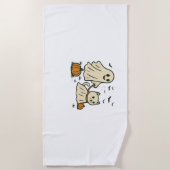 かわいいハロウィーン幽霊歩く幽霊クラシック猫T-S ビーチタオル (正面)