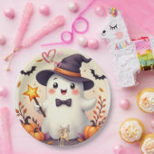 かわいいハロウィーン幽霊紙プレート – ウィッチ ペーパープレート (パーティー)