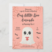 かわいいハロウィーン幽霊誕生日カード 招待状 (正面)