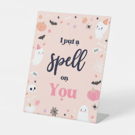 かわいいハロウィーン幽霊誕生日パーティーの装飾 台座サイン