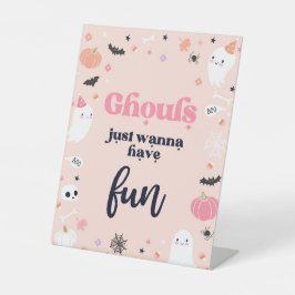 かわいいハロウィーン幽霊誕生日パーティーの装飾 台座サイン