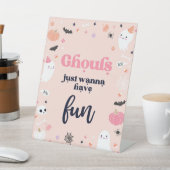 かわいいハロウィーン幽霊誕生日パーティーの装飾 台座サイン (インサイチュ)