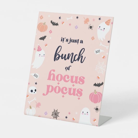 かわいいハロウィーン幽霊誕生日パーティーの装飾 台座サイン (正面)