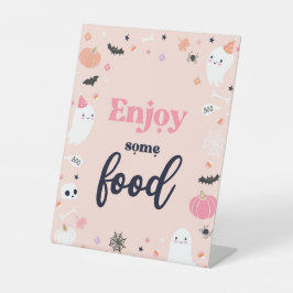 かわいいハロウィーン幽霊誕生日パーティーの装飾 台座サイン