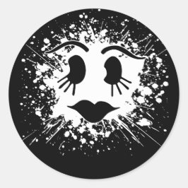 かわいいハロウィーン幽霊顔シール ラウンドシール