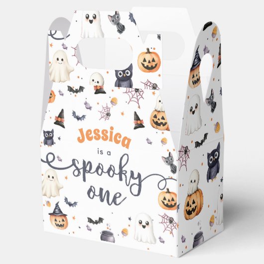 かわいいハロウィーン幽霊1歳の誕生日パーティー フェイバーボックス (オープン)