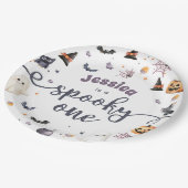 かわいいハロウィーン幽霊1歳の誕生日パーティー ペーパープレート (アングル)