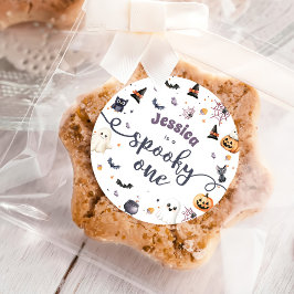 かわいいハロウィーン幽霊1歳の誕生日パーティー ラウンドシール