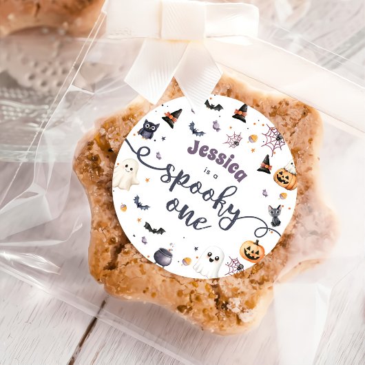 かわいいハロウィーン幽霊1歳の誕生日パーティー ラウンドシール