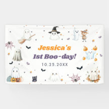 かわいいハロウィーン幽霊1歳の誕生日パーティー