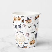かわいいハロウィーン幽霊1歳の誕生日パーティー 紙コップ (裏面)