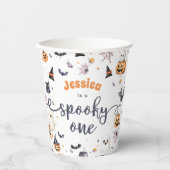 かわいいハロウィーン幽霊1歳の誕生日パーティー 紙コップ (正面)