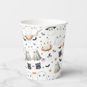 かわいいハロウィーン幽霊1歳の誕生日パーティー 紙コップ (裏面)