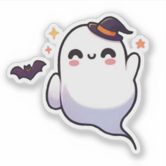 かわいいハロウィーン幽霊-かわいい 不気味 シール