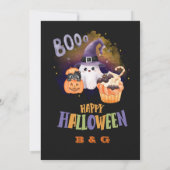 かわいいハロウィーン幽霊&パンプキンブラックパーティー 招待状 (裏面)