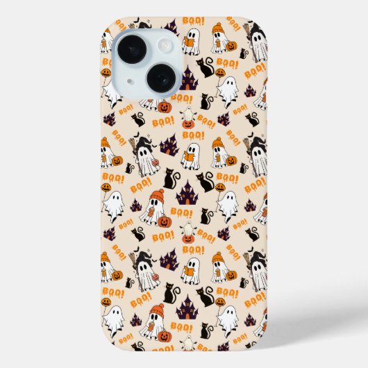 かわいいハロウィーン幽霊iPhone 15ケース – 不気味幽霊 Case-Mate iPhoneケース (裏面)