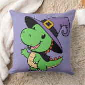 かわいいハロウィーン恐竜の魔女ハロウィン クッション (ブランケット)