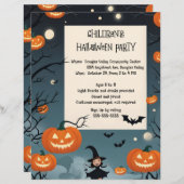 かわいいハロウィーン招待状子供へパーティー レターヘッド (正面/裏面)