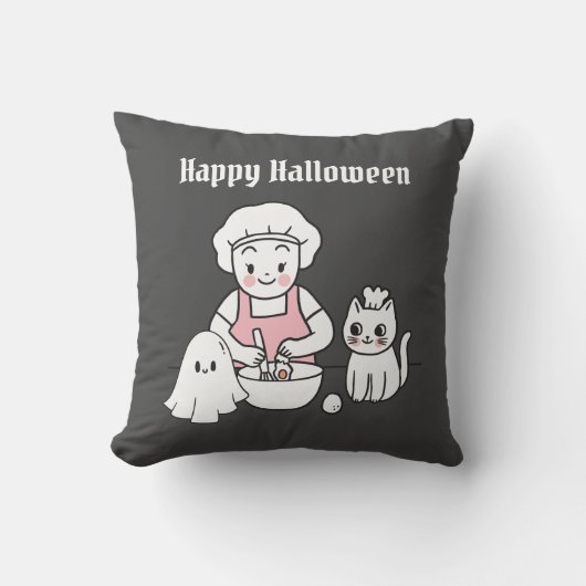 かわいいハロウィーン料理 クッション (正面)