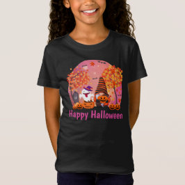 かわいいハロウィーン格言と幽霊と文字ガールズ Tシャツ