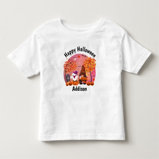 かわいいハロウィーン格言及び幽霊付文字 トドラーTシャツ (正面)