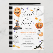 かわいいハロウィーン水彩誕生日パーティー