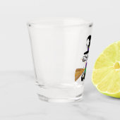 かわいいハロウィーン漫画の魔女カスタム ショットグラス (左)