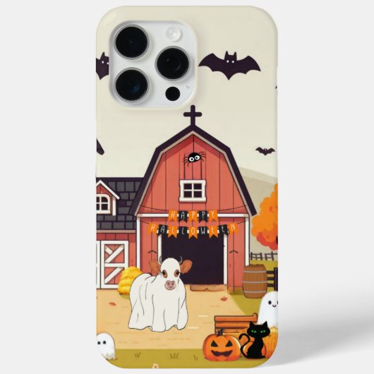 かわいいハロウィーン牛と農場 Case-Mate iPhoneケース (裏面)