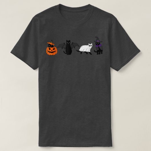 かわいいハロウィーン猫かぼちゃ悪魔幽霊魔女511 Tシャツ (デザイン正面)
